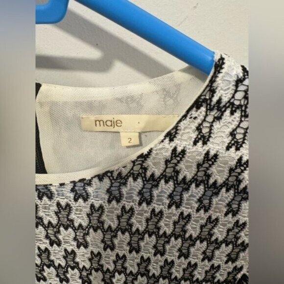 NWOT-Maje Royan Dress Women's Medium Long Sleeve Lace Embroidered Patterned - Picture 4 of 10